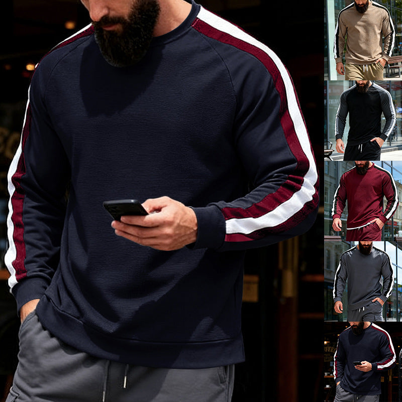 Long Sleeve Striped Base Hoodie For Men