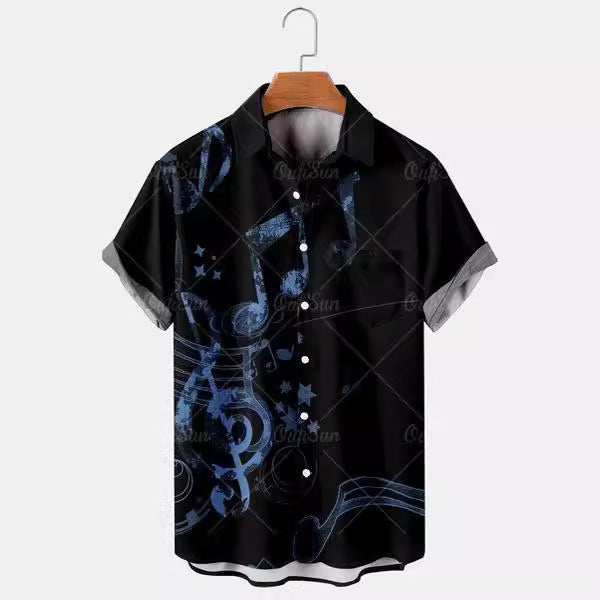 Men's Casual Fashion Shirt With A Jazz Theme
