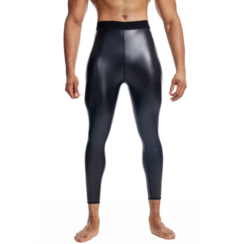 Seamless Butt-lift Underwear Mid Waist Fitness Leather Pants