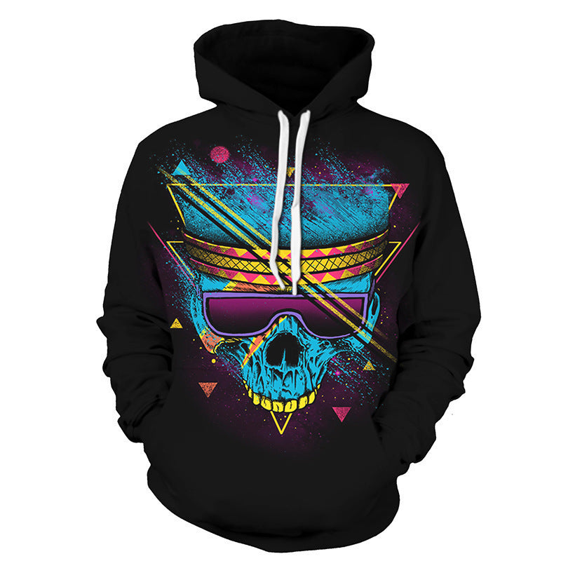 Halloween Skull Digital Print Hoodie