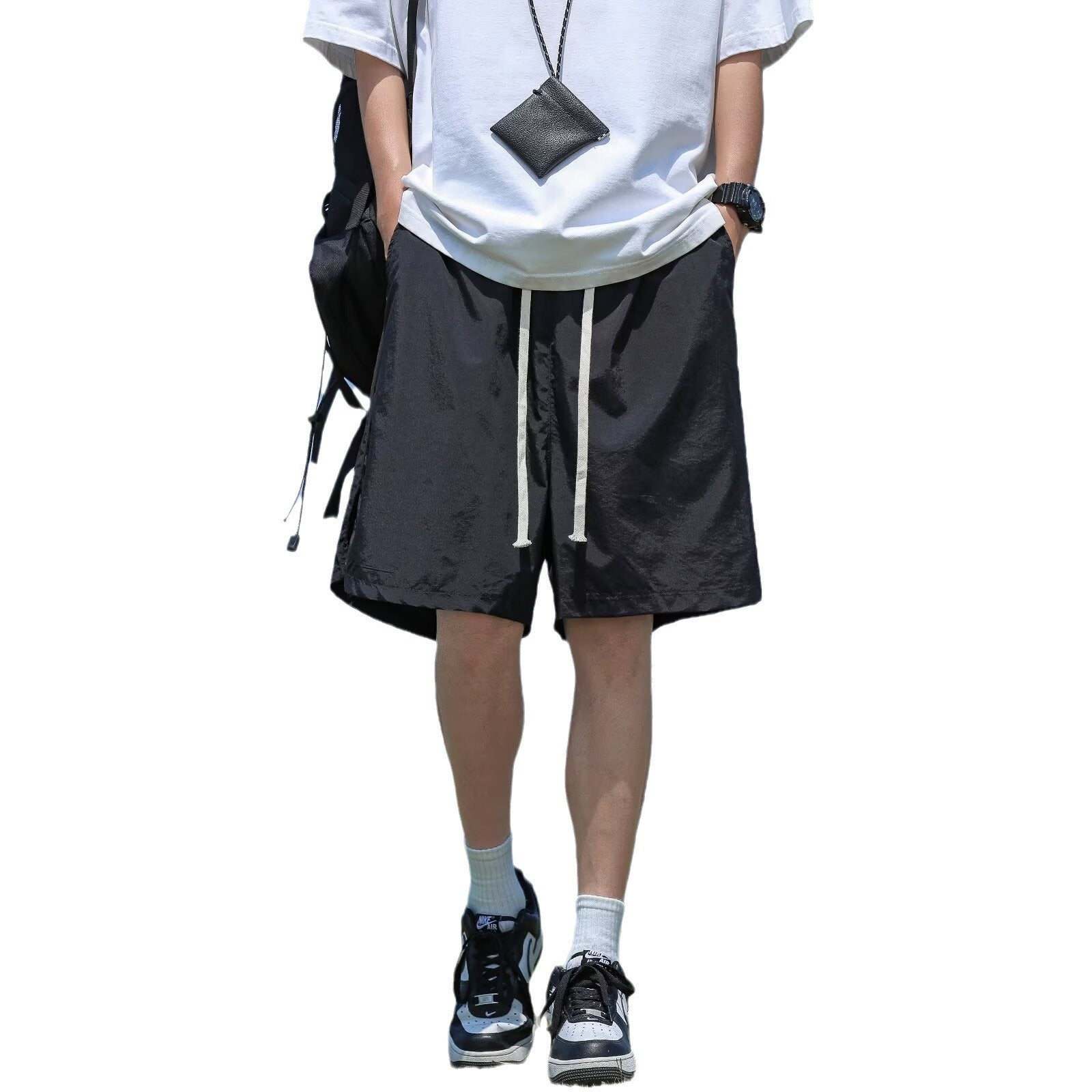 Men's Loose Knee Length Plus Size Straight Breathable Shorts