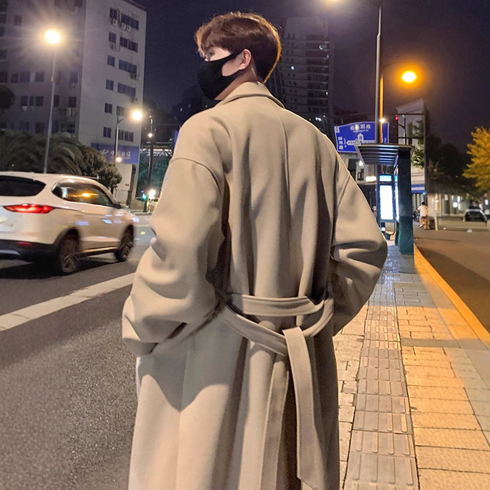 Men's Winter British Style Mid-Long Wool Coat