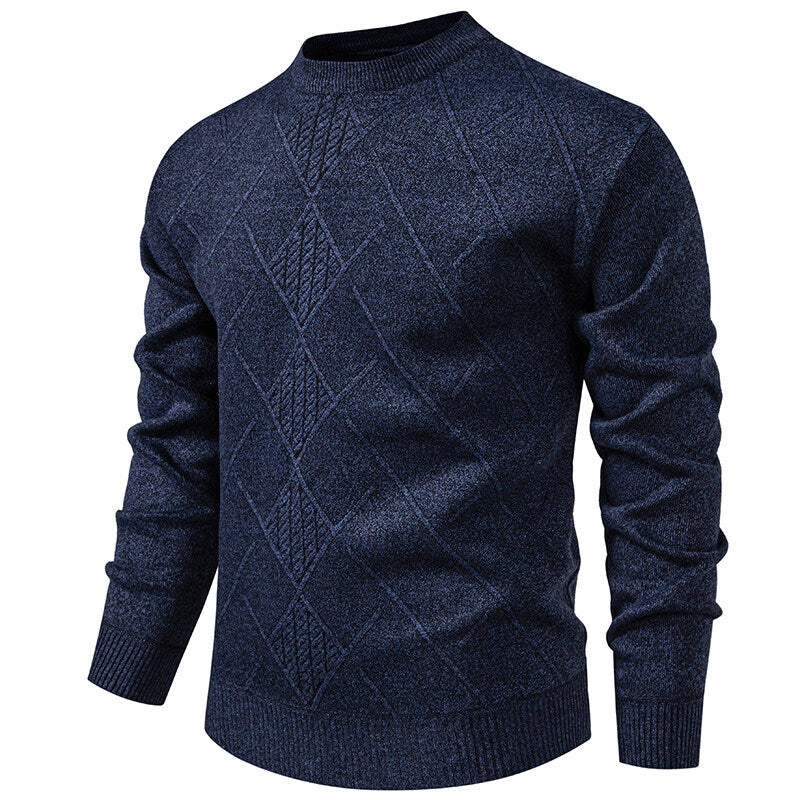 Fleece-lined Thick Round Neck Knitted Undershirt