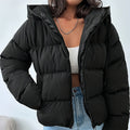 Women's Short Korean-style Loose Oversized Thick Warm Hooded Puffer Jacket