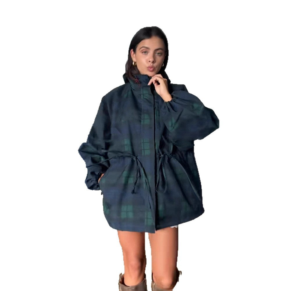 Drawstring Waist Slimming And Short Jacket Women's Coat Women's