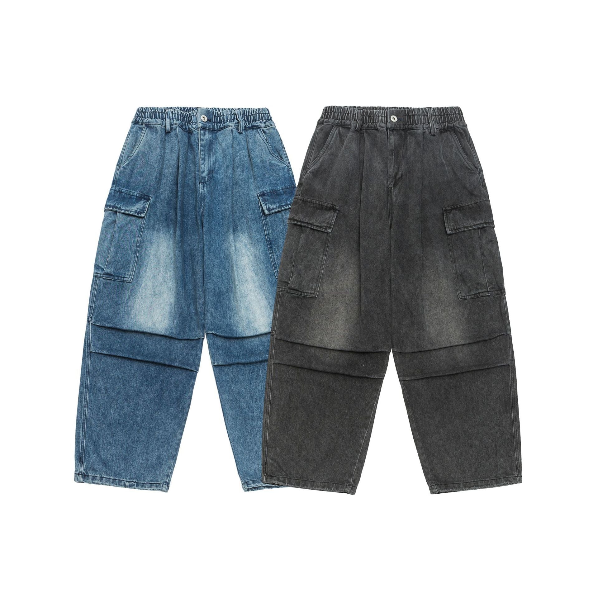 Season New Washed Fried Flower Denim Trousers