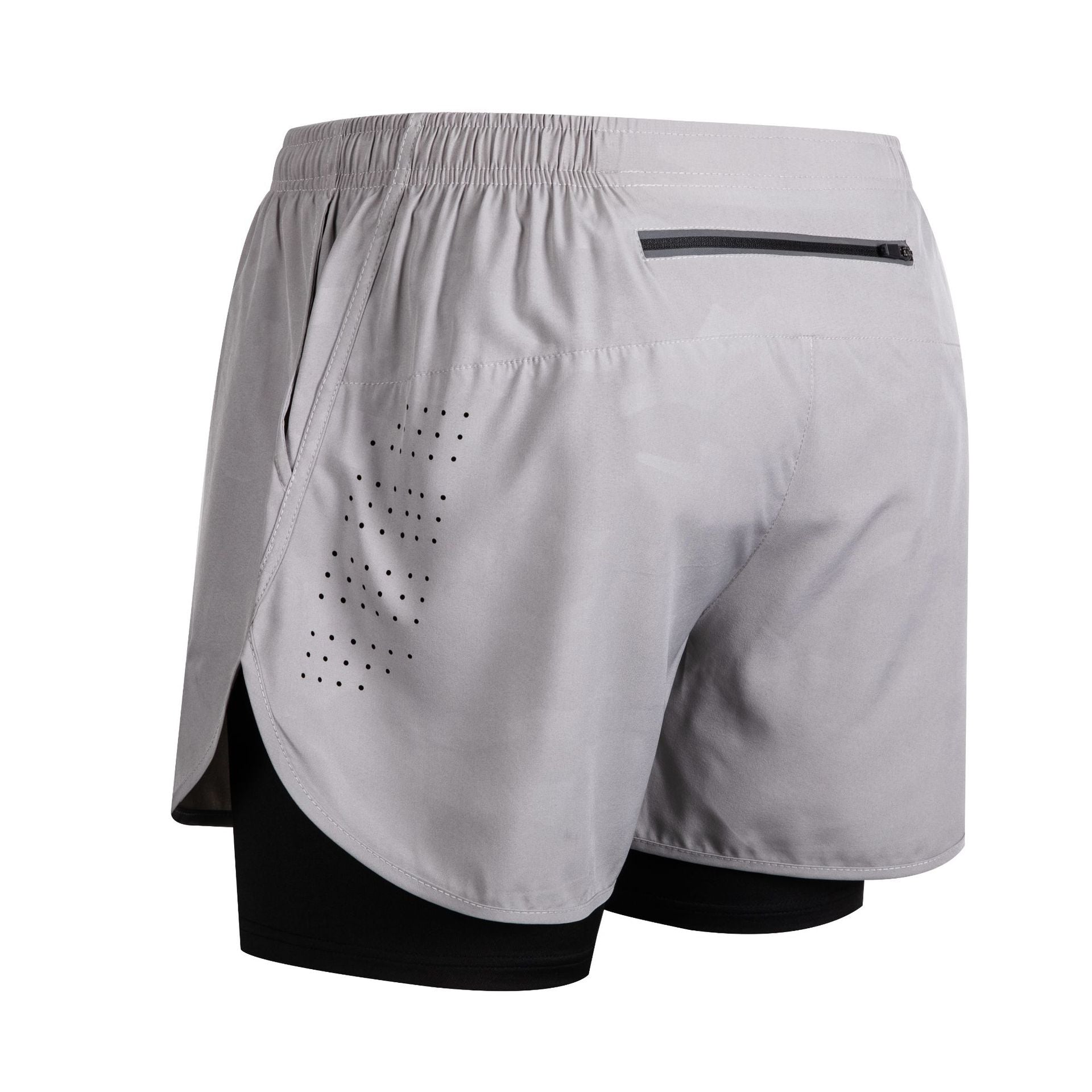 Quick-dry Lining Anti-exposure Double-layer Fitness Shorts For Men
