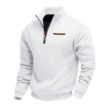 Fleece-lined Mid-length Zip-up Loose-fit Stand-up Collar Casual Hoodie