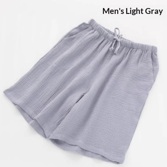 Men's Home Wear Loose-fitting Short Shorts Made Of Pure Cotton Crepe