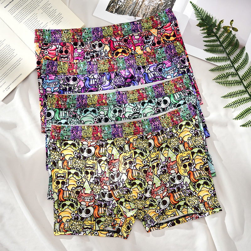 Men's Printed Skull Breathable Boxer Shorts