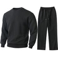 Solid-color Sporty And Casual Jacquard Men's Hoodie And Pants Set