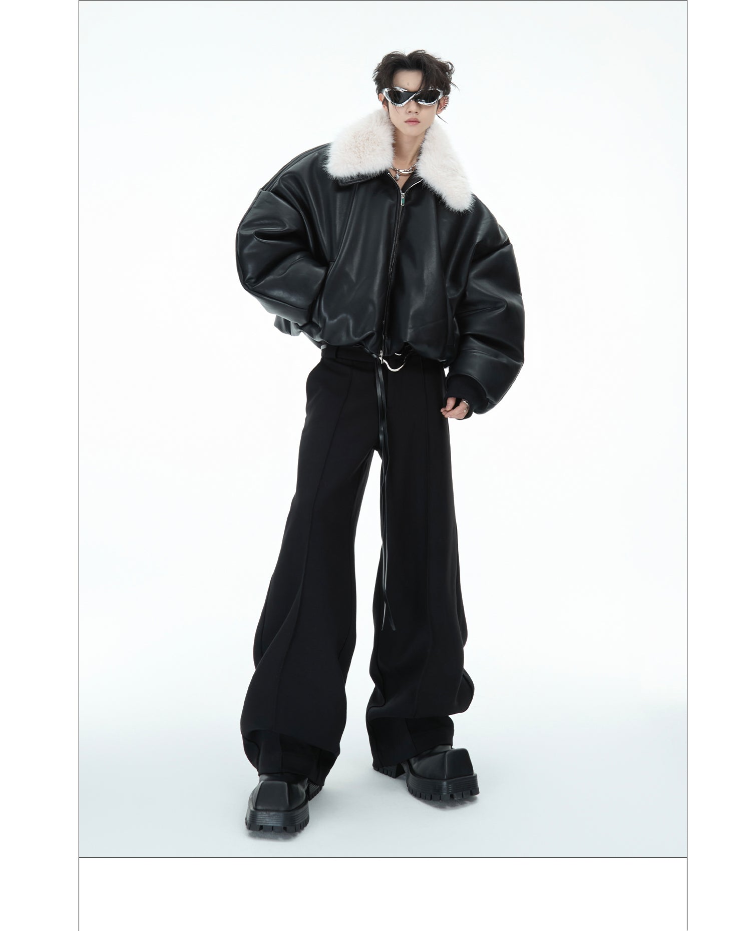 Recycled Niche Fur Collar Jacket Cotton-padded Jacket Leather Coat