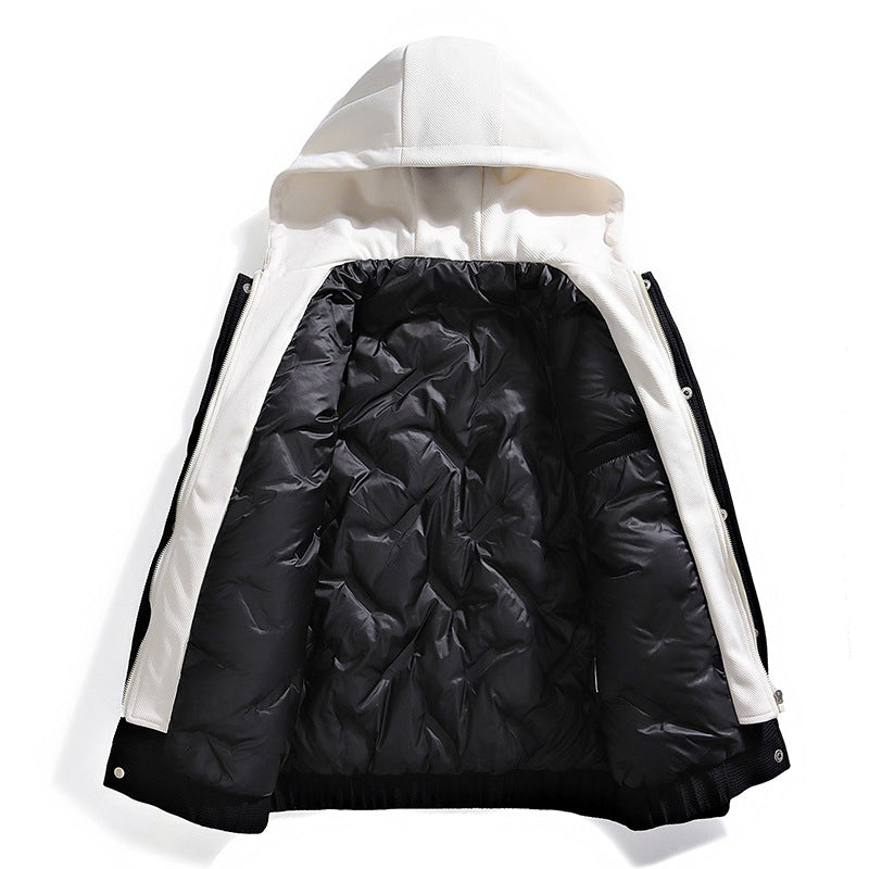 Retro Fake White Duck Down Waffle Down Jacket
