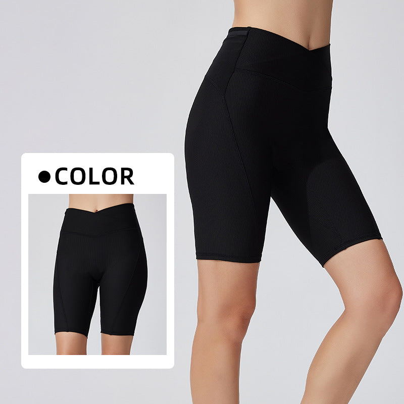 Men's And Women's Same High Elastic Multi-pocket High Waist Compression Shorts