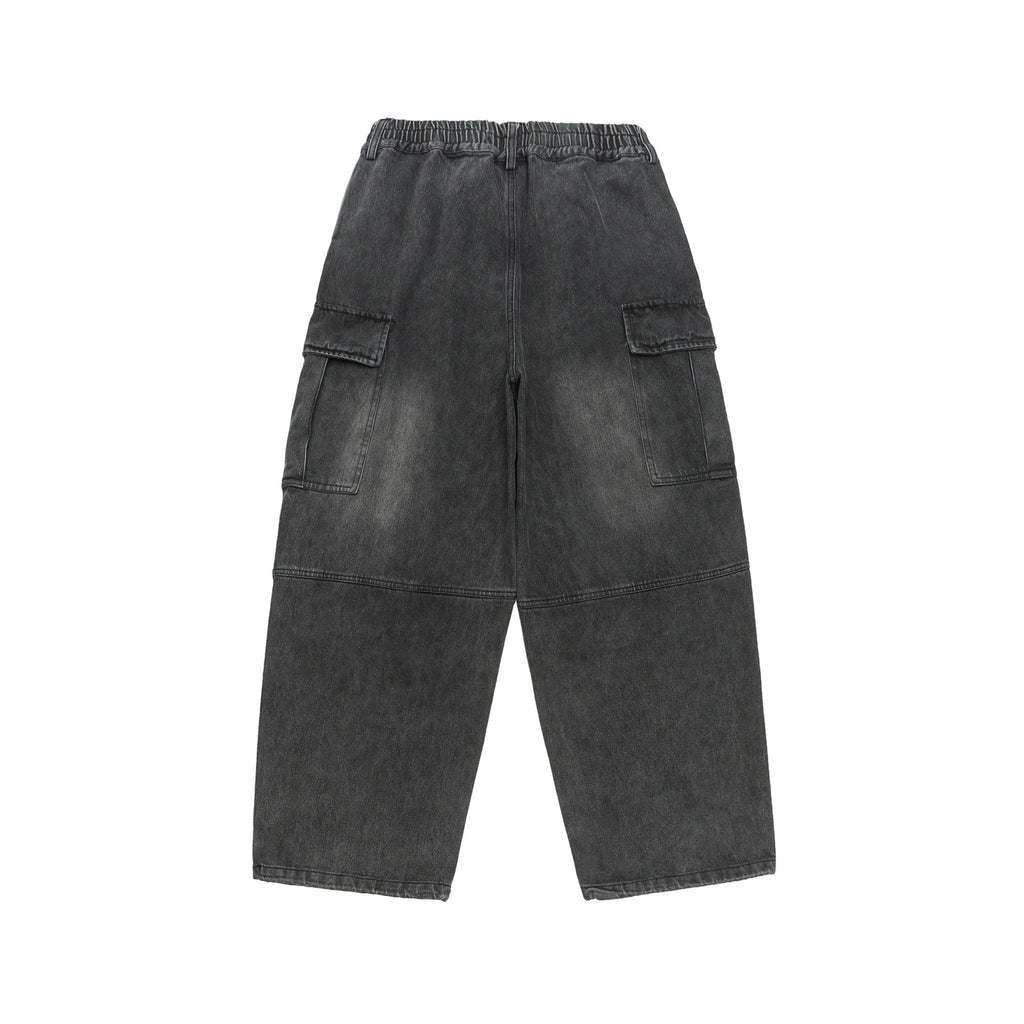 Season New Washed Fried Flower Denim Trousers