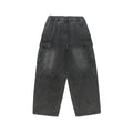 Season New Washed Fried Flower Denim Trousers